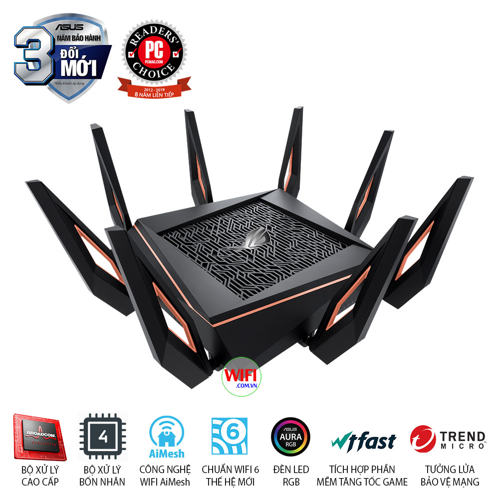 Router Wifi 6 Tri-Band ASUS ROG Rapture GT-AX11000 Pro