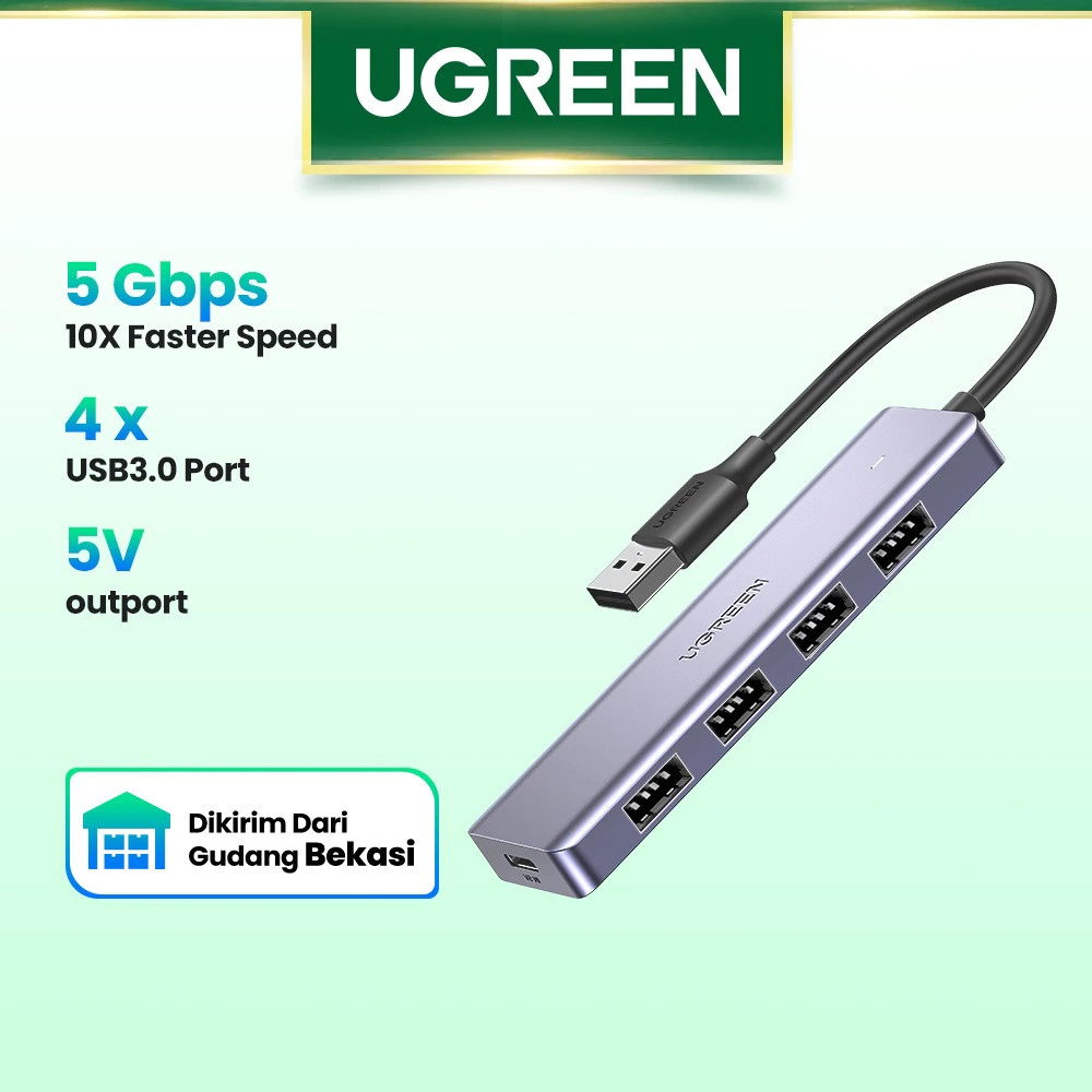Hub chia 4 cổng USB 3.0 hỗ trợ cấp nguồn USB-C chính hãng Ugreen 50985 cao cấp